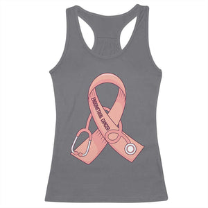 Endometrial Cancer Healthcare Warrior Racerback Tank Top Peach Stethoscope Nurse