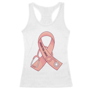 Endometrial Cancer Healthcare Warrior Racerback Tank Top Peach Stethoscope Nurse
