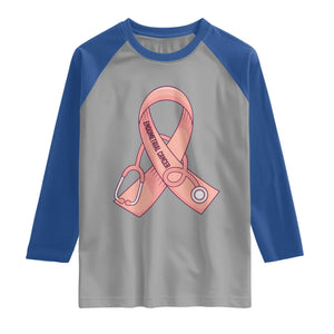Endometrial Cancer Healthcare Warrior Raglan Shirt Peach Stethoscope Nurse