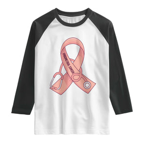 Endometrial Cancer Healthcare Warrior Raglan Shirt Peach Stethoscope Nurse