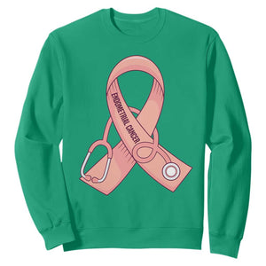 Endometrial Cancer Healthcare Warrior Sweatshirt Peach Stethoscope Nurse