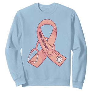 Endometrial Cancer Healthcare Warrior Sweatshirt Peach Stethoscope Nurse