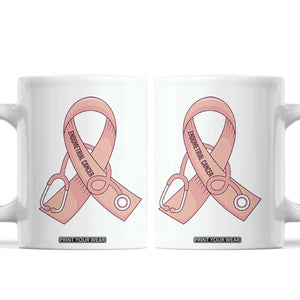 Endometrial Cancer Healthcare Warrior Coffee Mug Peach Stethoscope Nurse