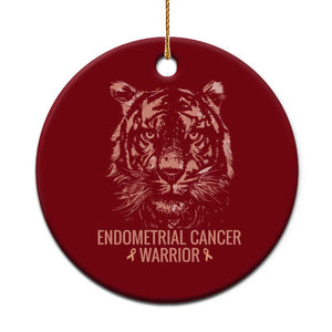 Endometrial Cancer Warrior Tiger Ceramic Ornament Strength Courage Hope