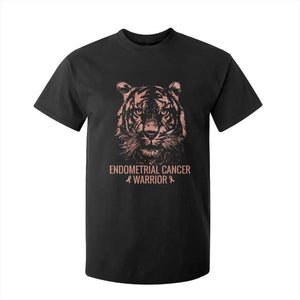 Endometrial Cancer Warrior Tiger T Shirt For Kid Strength Courage Hope
