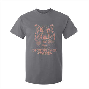 Endometrial Cancer Warrior Tiger T Shirt For Kid Strength Courage Hope