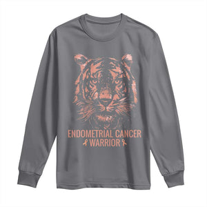Endometrial Cancer Warrior Tiger Long Sleeve Shirt Strength Courage Hope