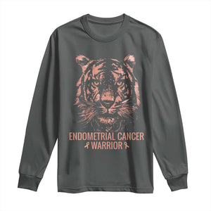 Endometrial Cancer Warrior Tiger Long Sleeve Shirt Strength Courage Hope
