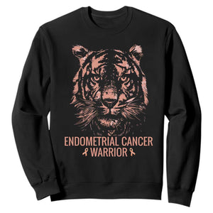 Endometrial Cancer Warrior Tiger Sweatshirt Strength Courage Hope