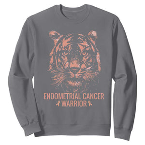 Endometrial Cancer Warrior Tiger Sweatshirt Strength Courage Hope