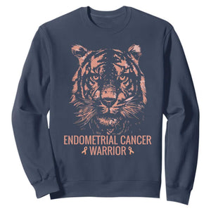 Endometrial Cancer Warrior Tiger Sweatshirt Strength Courage Hope