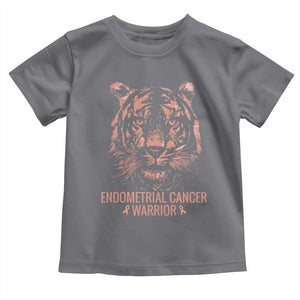 Endometrial Cancer Warrior Tiger Toddler T Shirt Strength Courage Hope