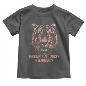 Endometrial Cancer Warrior Tiger Toddler T Shirt Strength Courage Hope