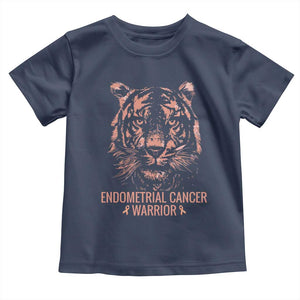 Endometrial Cancer Warrior Tiger Toddler T Shirt Strength Courage Hope