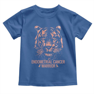 Endometrial Cancer Warrior Tiger Toddler T Shirt Strength Courage Hope