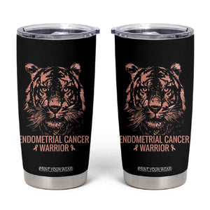 Endometrial Cancer Warrior Tiger Tumbler Cup Strength Courage Hope