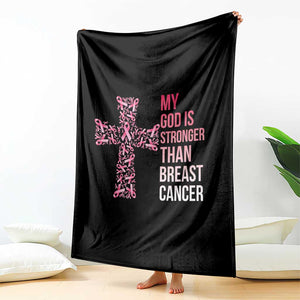 My God Is Stronger Than Breast Cancer Survivor Hope Gift Throw Blanket