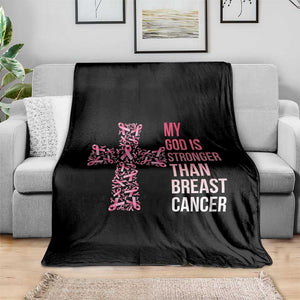 My God Is Stronger Than Breast Cancer Survivor Hope Gift Throw Blanket