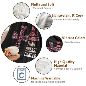 My God Is Stronger Than Breast Cancer Survivor Hope Gift Throw Blanket