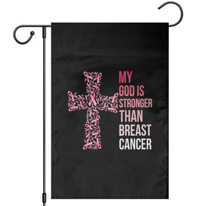 My God Is Stronger Than Breast Cancer Survivor Hope Gift Garden Flag