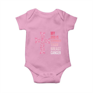 My God Is Stronger Than Breast Cancer Survivor Hope Gift Baby Onesie
