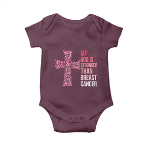 My God Is Stronger Than Breast Cancer Survivor Hope Gift Baby Onesie