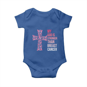 My God Is Stronger Than Breast Cancer Survivor Hope Gift Baby Onesie