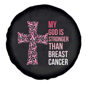 My God Is Stronger Than Breast Cancer Survivor Hope Gift Spare Tire Cover
