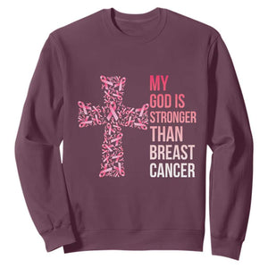 My God Is Stronger Than Breast Cancer Survivor Hope Gift Sweatshirt