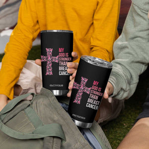 My God Is Stronger Than Breast Cancer Survivor Hope Gift Tumbler Cup