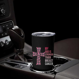 My God Is Stronger Than Breast Cancer Survivor Hope Gift Tumbler Cup