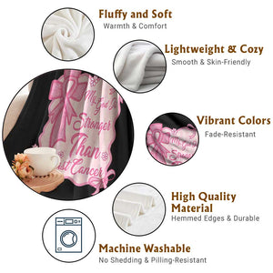 My God Is Stronger Than Breast Cancer Throw Blanket Christian Support Gift