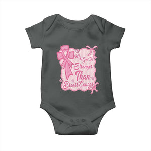 My God Is Stronger Than Breast Cancer Baby Onesie Christian Support Gift