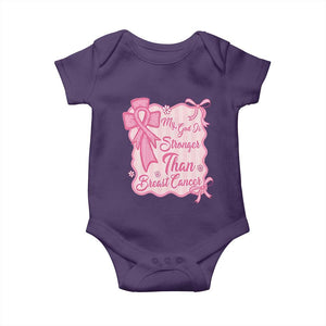 My God Is Stronger Than Breast Cancer Baby Onesie Christian Support Gift