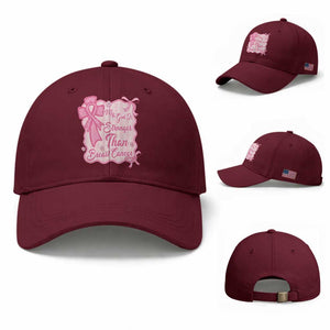 My God Is Stronger Than Breast Cancer Baseball Cap Christian Support Gift