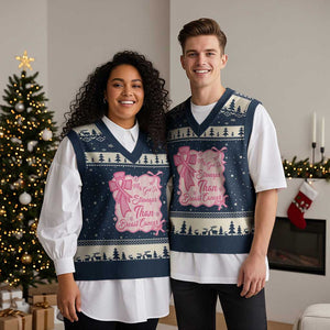 My God Is Stronger Than Breast Cancer V-Neck Knit Sweater Vest Christian Support Gift