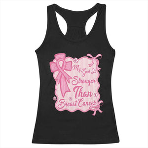 My God Is Stronger Than Breast Cancer Racerback Tank Top Christian Support Gift