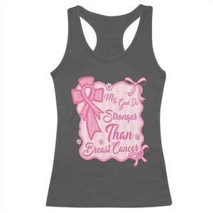 My God Is Stronger Than Breast Cancer Racerback Tank Top Christian Support Gift