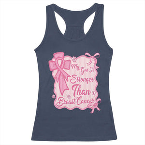 My God Is Stronger Than Breast Cancer Racerback Tank Top Christian Support Gift