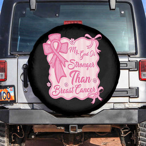 My God Is Stronger Than Breast Cancer Spare Tire Cover Christian Support Gift