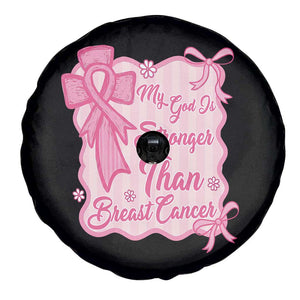 My God Is Stronger Than Breast Cancer Spare Tire Cover Christian Support Gift