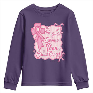 My God Is Stronger Than Breast Cancer Youth Sweatshirt Christian Support Gift