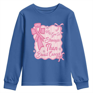 My God Is Stronger Than Breast Cancer Youth Sweatshirt Christian Support Gift