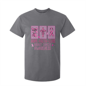 Hope Faith Cure Breast Cancer Awareness T Shirt For Kid Pink Ribbon Survivor Support Gift