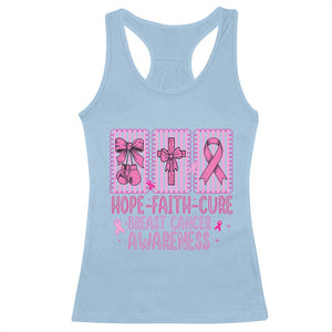 Hope Faith Cure Breast Cancer Awareness Racerback Tank Top Pink Ribbon Survivor Support Gift