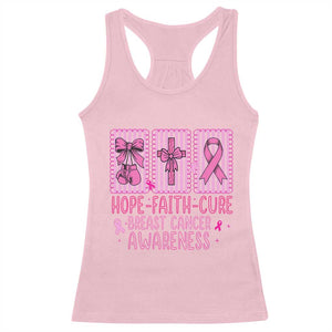 Hope Faith Cure Breast Cancer Awareness Racerback Tank Top Pink Ribbon Survivor Support Gift