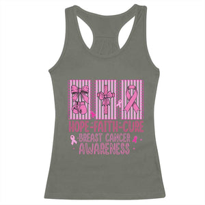Hope Faith Cure Breast Cancer Awareness Racerback Tank Top Pink Ribbon Survivor Support Gift