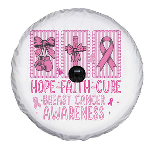 Hope Faith Cure Breast Cancer Awareness Spare Tire Cover Pink Ribbon Survivor Support Gift