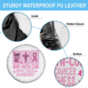 Hope Faith Cure Breast Cancer Awareness Spare Tire Cover Pink Ribbon Survivor Support Gift