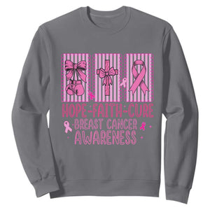 Hope Faith Cure Breast Cancer Awareness Sweatshirt Pink Ribbon Survivor Support Gift